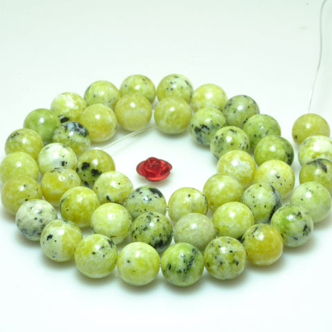 YesBeads Green Jasper smooth round loose beads gemstone 8mm 15"