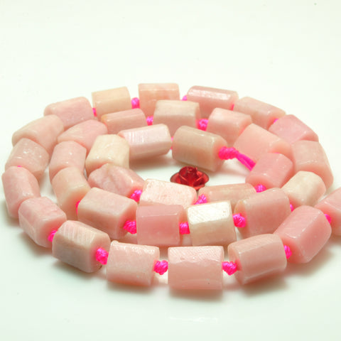 YesBeads Natural Pink Rhodochrosite faceted matte tube beads gemstone wholesale for jewelry making