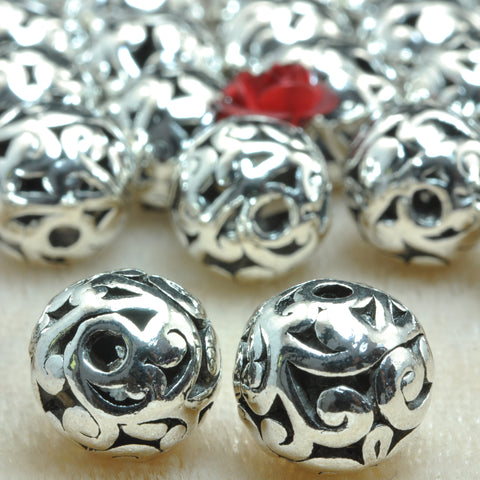 YesBeads Antique silver plated metal round spacers connector beads wholesale spacer findings