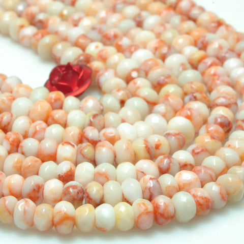 YesBeads natural red spider web jasper faceted rondelle loose beads gemstone wholesale 2x4mm