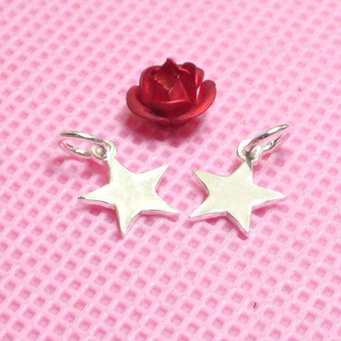 YesBeads 925 sterling silver star charms smooth tiny star charm pendant wholesale jewelry findings