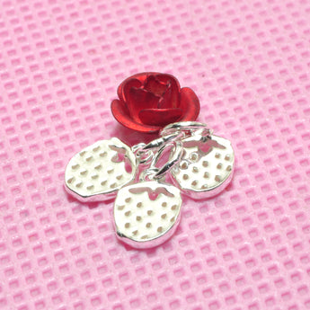 YesBeads 925 sterling silver strawberry charms silver charm pendant wholesale jewelry finings supplies