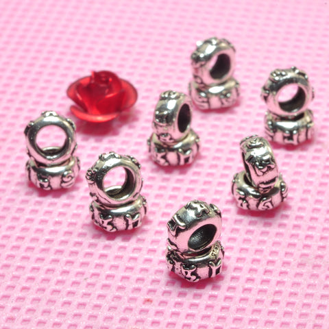YesBeads 925 sterling silver tibetan vintage donut spacers rondelle beads spacer jewelry fingings wholesale