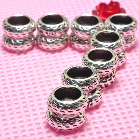 YesBeads 925 Sterling silver rondelle spacers donut large hole spacer connector beads fingings wholesale