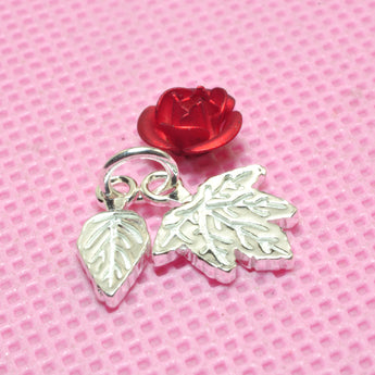 YesBeads 925 sterling silve maple leaf charm carved turn over a new leaf pendant charms jewelry wholesale