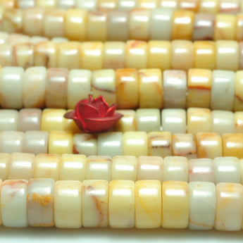 YesBeads Natural Yellow Turquoise smooth heishi wheel rondelle beads 3x6mm 15"