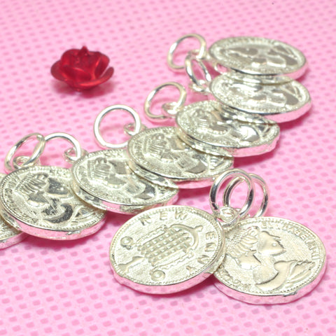 YesBeads 925 Sterling silver coin charms pendant beads wholesale jewelry findings supplies