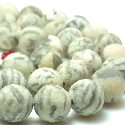 YesBeads Natural Feldspar gemstone matte round beads wholesale jewelry 15"
