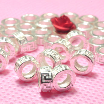 YesBeads 925 Sterling silver carve tube spacer connector beads wholesale jewelry findings supplies