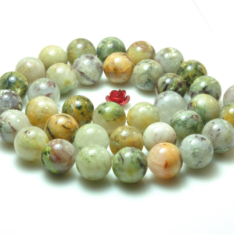YesBeads natural Chinese Jade smooth round loose beads wholesale gemstone jewelry 15"