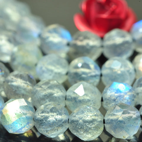 Natural Labradorite gemstone faceted round loose beads wholesale gemstone jewelry making bracelet design 15"