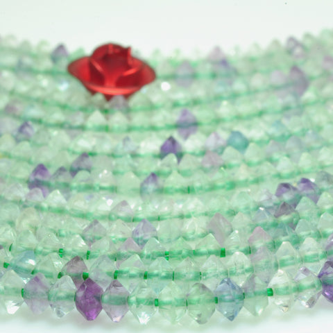 YesBeads natural green Fluorite faceted disc rondelle beads gemstone 2x3mm 15"