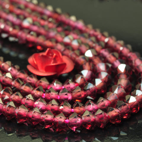 Natural red Garnet gemstone faceted disc rondelle beads wholesale gemstone jewerly making bracelet necklace diy