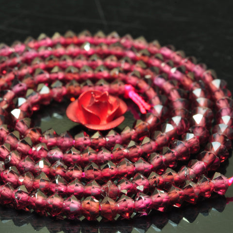 Natural red Garnet gemstone faceted disc rondelle beads wholesale gemstone jewerly making bracelet necklace diy