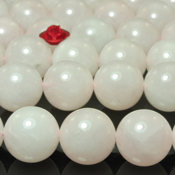 YesBeads Natural Rose Quartz smooth round loose beads wholesae gemstone jewelry making 15"