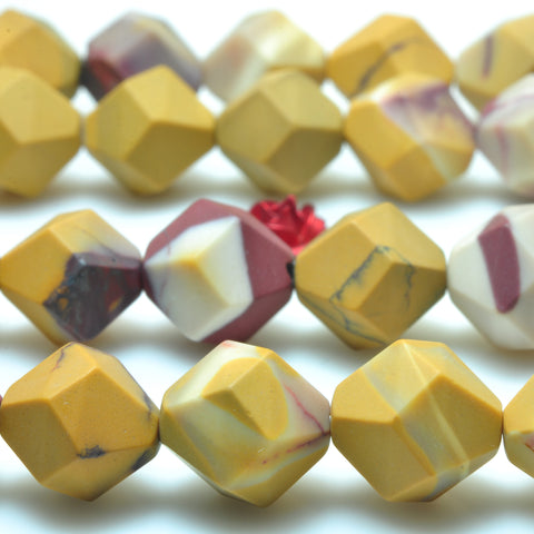 YesBeads Natural Mookaite gemstone star cut faceted nugget beads wholesale 15"