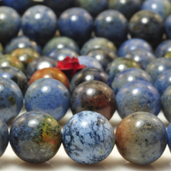 Natural Sunset Dumortierite smooth round loose beads blue dumortierite stone wholesale jewelry making 15"