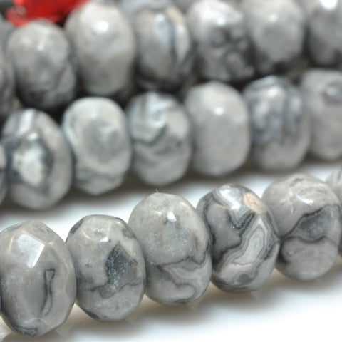 YesBeads Natural Picasso Jasper star cut faceted nugget beads gray map gemstone jewelry making 15"