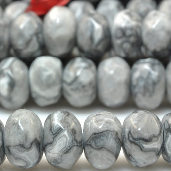 YesBeads Natural Picasso Jasper star cut faceted nugget beads gray map gemstone jewelry making 15"