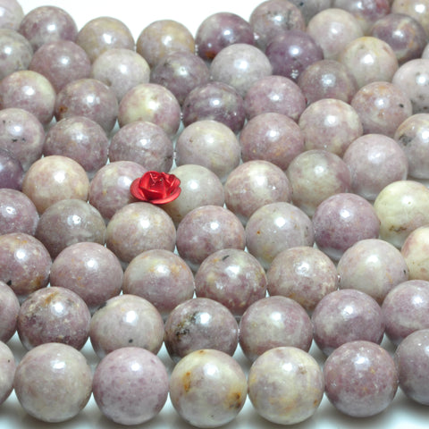 YesBeads natural pink Tourmaline smooth round loose beads gemstone 10mm 15"