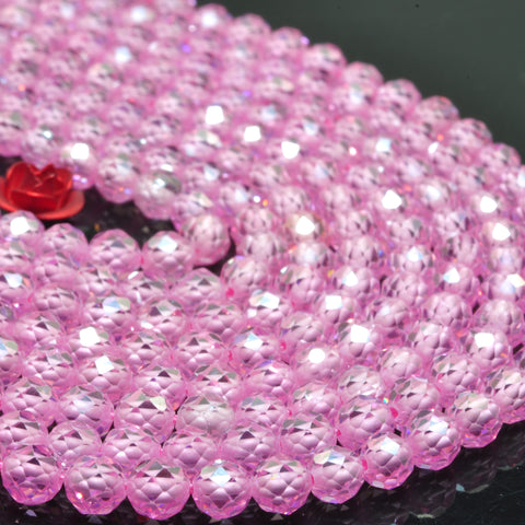 YesBeads Zircon stone faceted round loose beads wholesale zirconia gemstone 4mm 15"