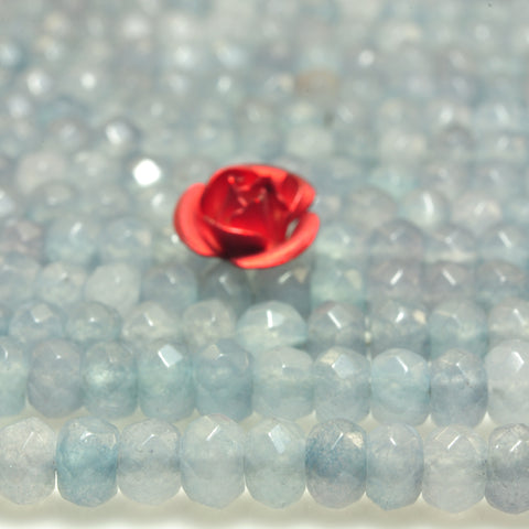 YesBeads Blue Jade faceted rondelle beads gemstone wholesale 3x4mm 15"
