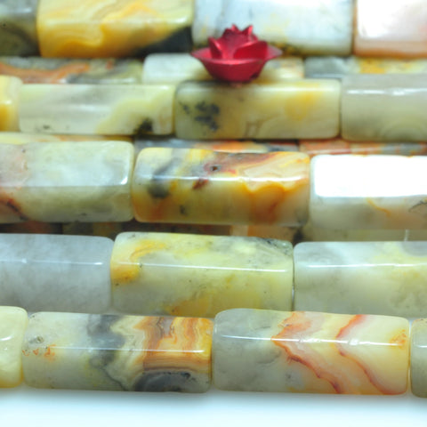 YesBeads natural Crazy lace agate natural stone smooth rectangle stick beads gemstone wholesale jewelry making 15 inches