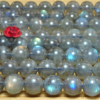 Natural Labradorite gemstones smooth round beads gemstone wholesale jewelry making 15"
