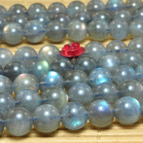 Natural Labradorite gemstones smooth round beads gemstone wholesale jewelry making 15"