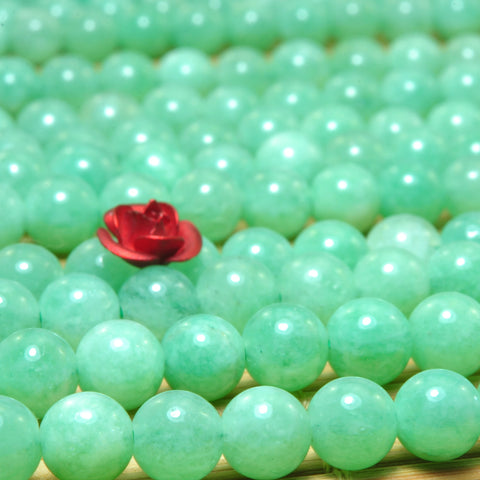 Malaysia jade smooth round loose beads green gemstone wholesale jewelry making 6mm-12mm 15"