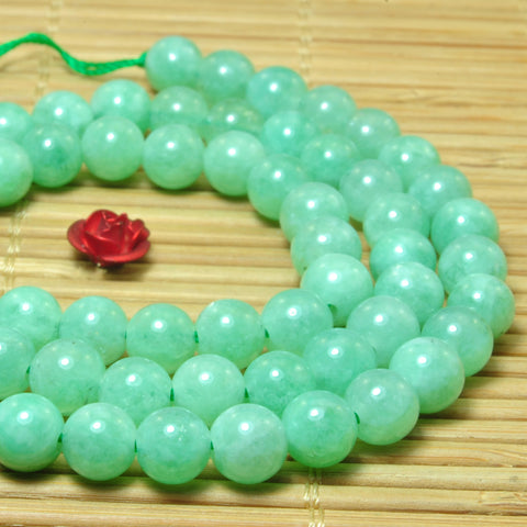 Malaysia jade smooth round loose beads green gemstone wholesale jewelry making 6mm-12mm 15"