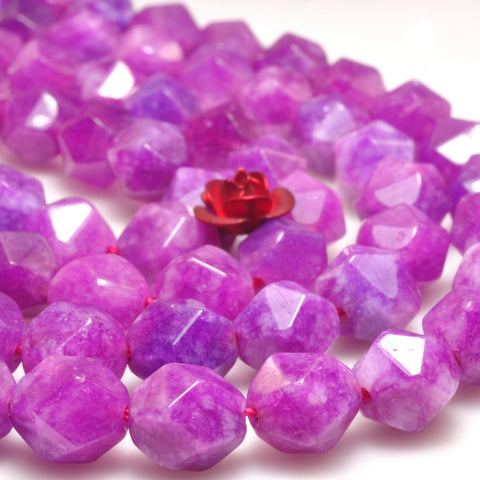 YesBeads Alabaster stone star cut faceted nugget loose beads red gemstone wholesale jewelry making bracelet design 15"