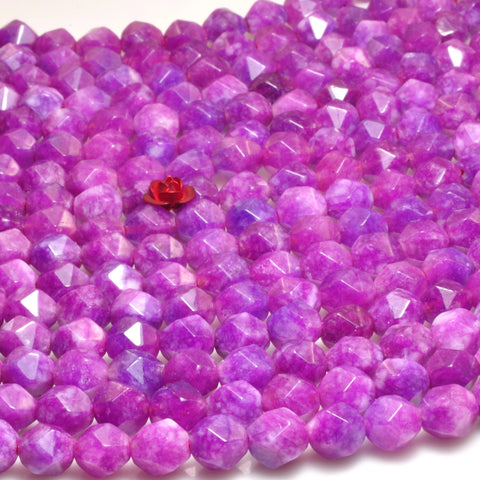 YesBeads Alabaster stone star cut faceted nugget loose beads red gemstone wholesale jewelry making bracelet design 15"
