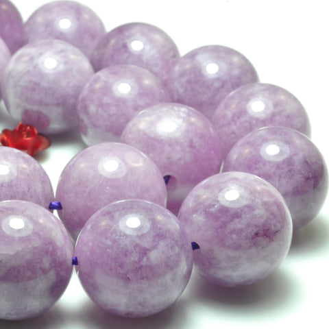 YesBeads Malaysia Jade lilac purple gemstone smooth round loose beads wholesale 15"