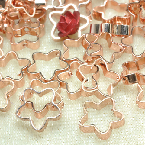 YesBeads Star bead frame electroplated two holes copper spacer connector beads wholesale findings supplies