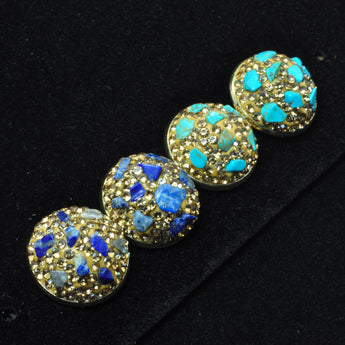 YesBeads Earrings Stone chips paved CZ rhinestone crystal stud earrings coin shape whoelesale fashion jewelry