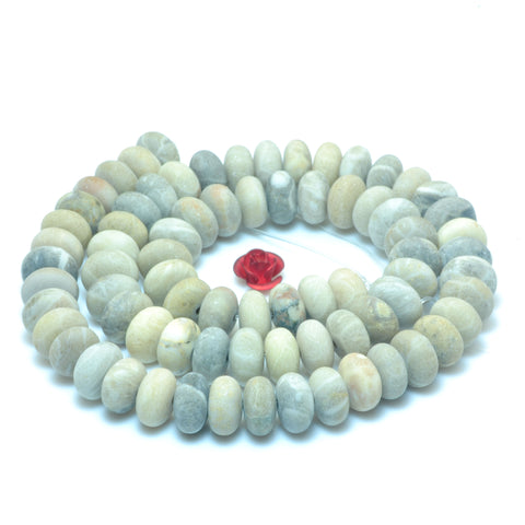 YesBeads natural Coral fossil matte rondelle beads wholesale gemstone jewelry making 15'' full strand