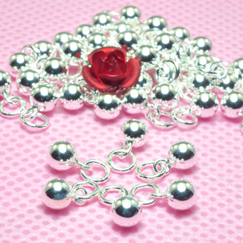 YesBeads 925 Sterling Silver round ball charms smooth ball charm with jumpring 4mm