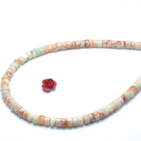 YesBeads natural Red Spider Web Jasper smooth wheel heishi beads gemstone 2x4mm 15"
