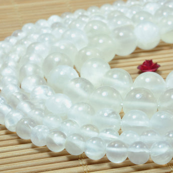 Natural Selenite gemstone smooth round loose beads wholesale jewelry making bracelet necklace diy