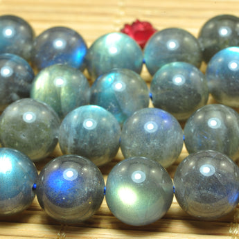 YesBeads Natural Labradorite AAA grade smooth round beads gemstone 10mm 15"