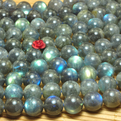 YesBeads Natural Labradorite AAA grade smooth round beads gemstone 10mm 15"