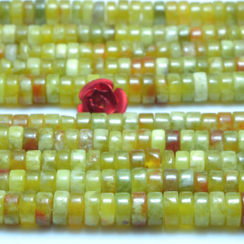 YesBeads Natural Serpentine Jade smooth heishi wheel beads gemstone 2x4mm 15"