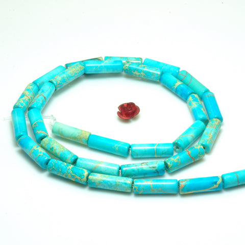 YesBeads Impression Jasper smooth tube beads imperial jasper gemstone wholesale jewelry making 15"
