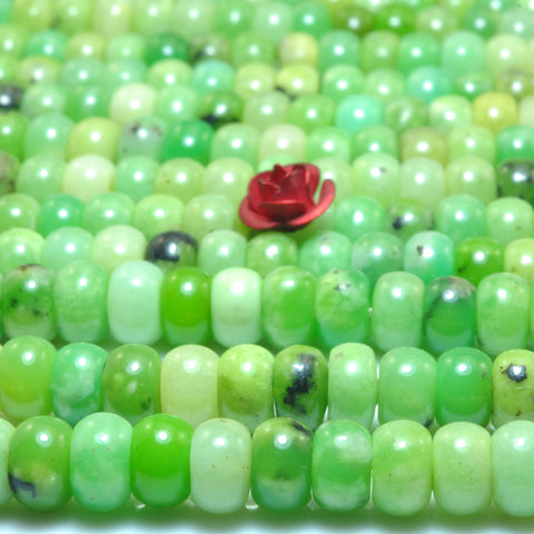 YesBeads Natural Chrysoprase gemstone smooth rondelle beads Australian jade 15"