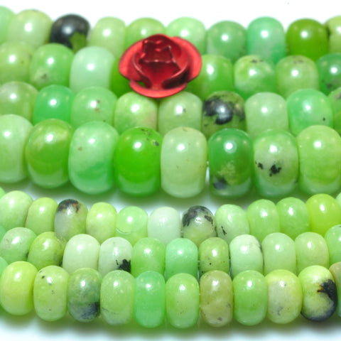 YesBeads Natural Chrysoprase gemstone smooth rondelle beads Australian jade 15"