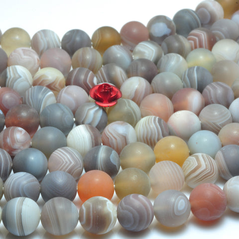 YesBeads Natural Brown Botswana Agate matte round beads gemstone wholesale 15"