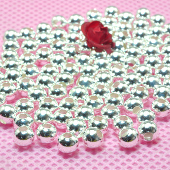 925 sterling silver round spacers smooth large hole beads spacer wholesale jewelry findings