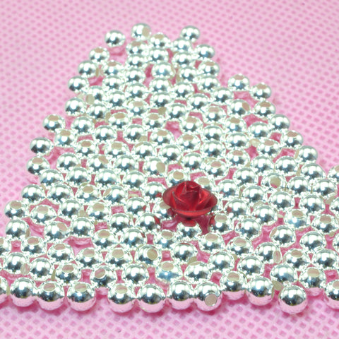 YesBeads 925 sterling silver round spacers smooth large hole beads spacer wholesale jewelry findings