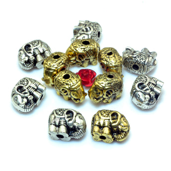 YesBeads Electroplated Elephant metal spacer connetor beads wholesale jewelry findings supplies
